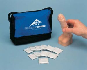 Modelo para practicar el uso de condones, piel clara