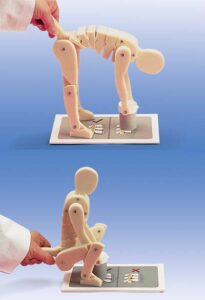 Figura humana de demostración para levantar objetos correctament