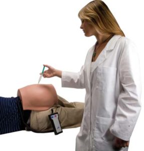 Simulador de inyección para los glúteos